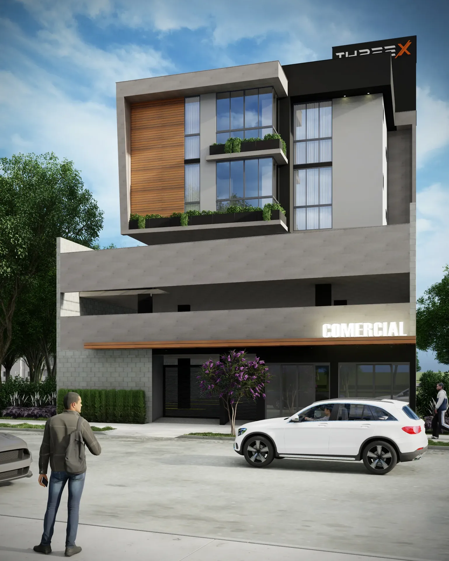 Render do E-Compartilhe Torre 2 no Biopark